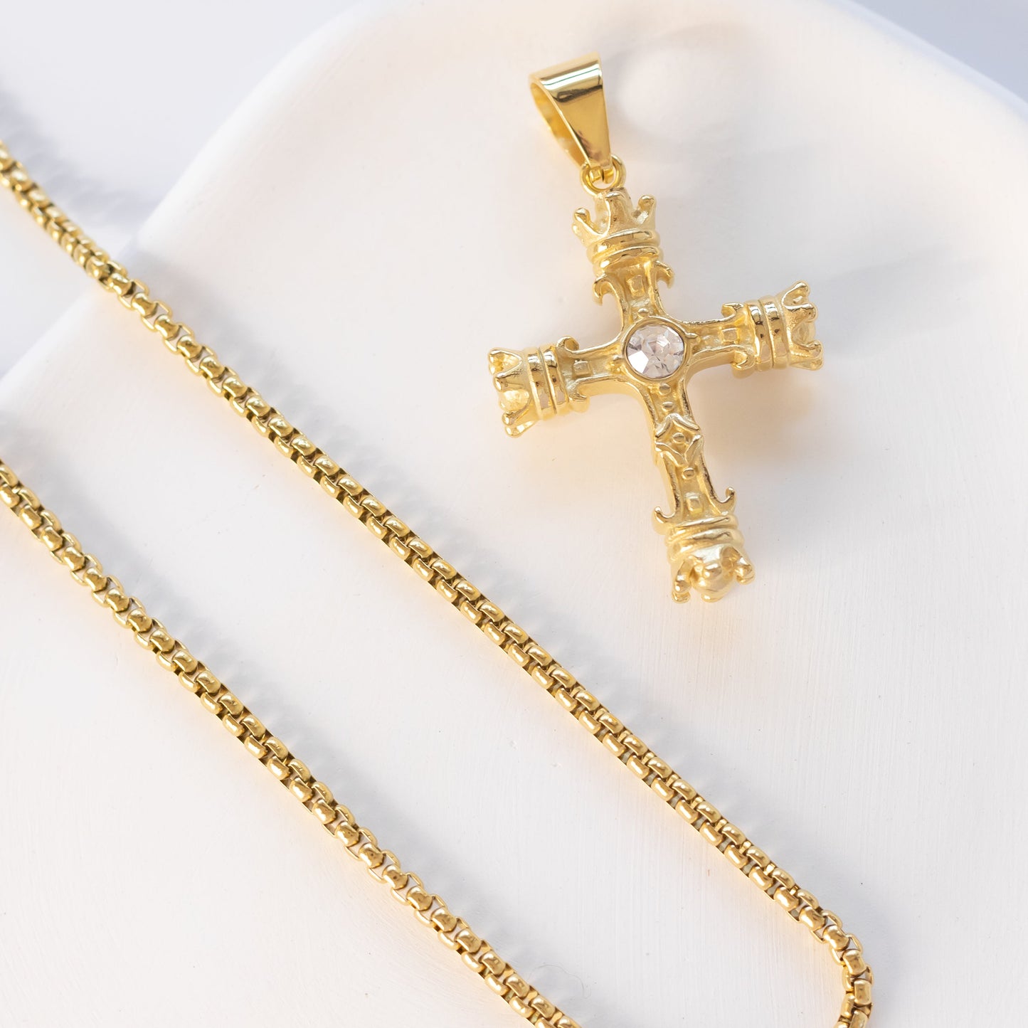Charmystere Gold Cross Pendant Necklace