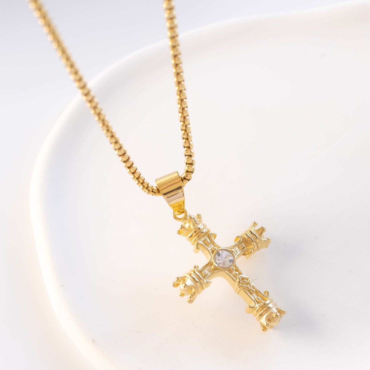 Charmystere Gold Cross Pendant Necklace