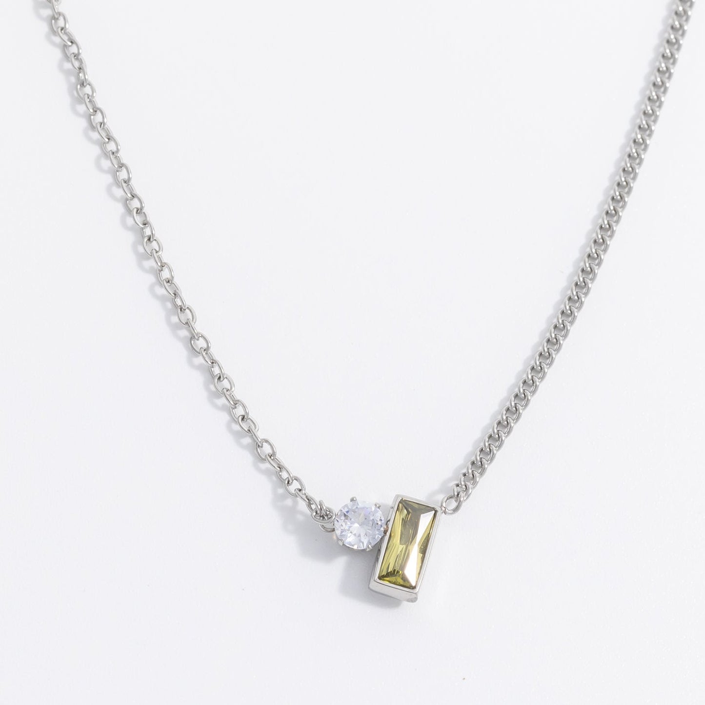 Charmystere Square Zirconia Pendant Necklace – Gold, Silver & Rose Gold