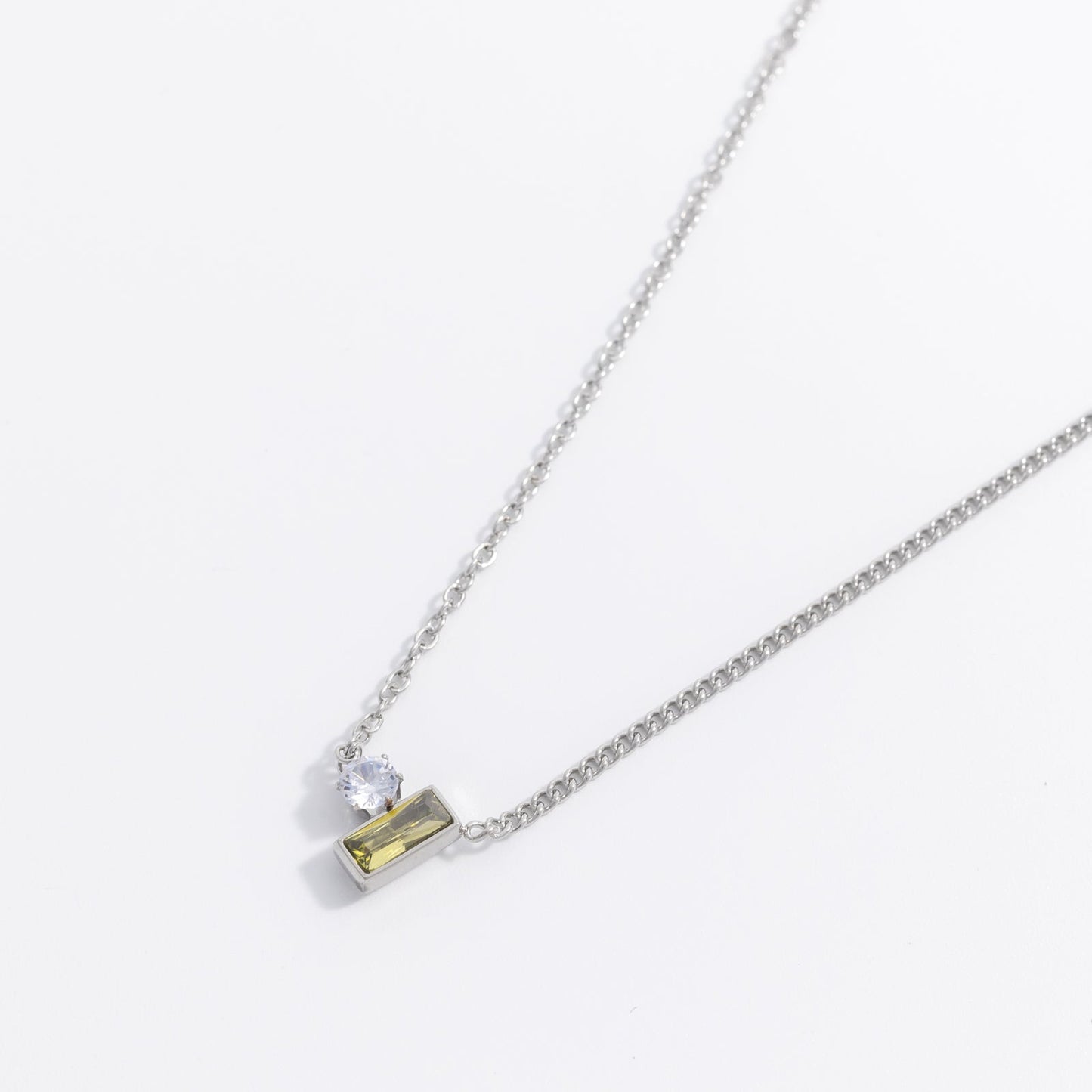 Charmystere Square Zirconia Pendant Necklace – Gold, Silver & Rose Gold