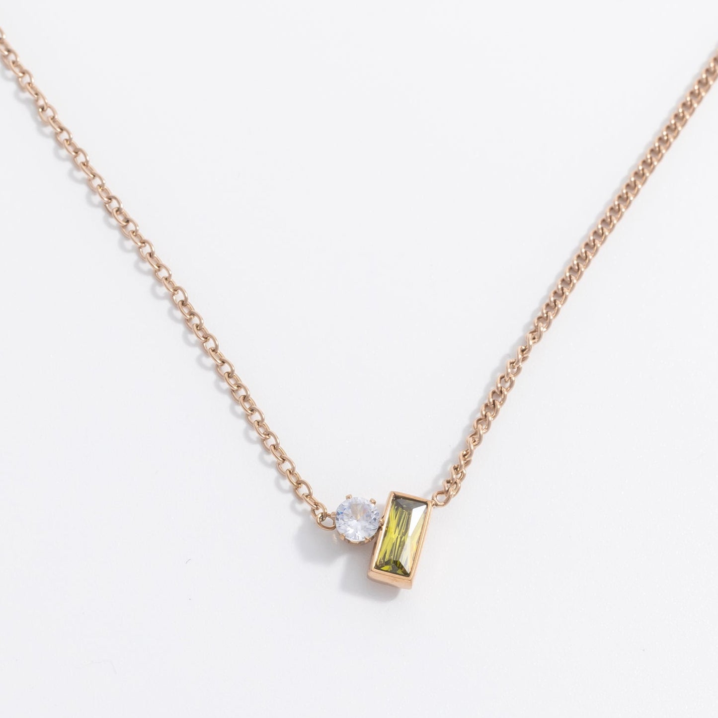 Charmystere Square Zirconia Pendant Necklace – Gold, Silver & Rose Gold