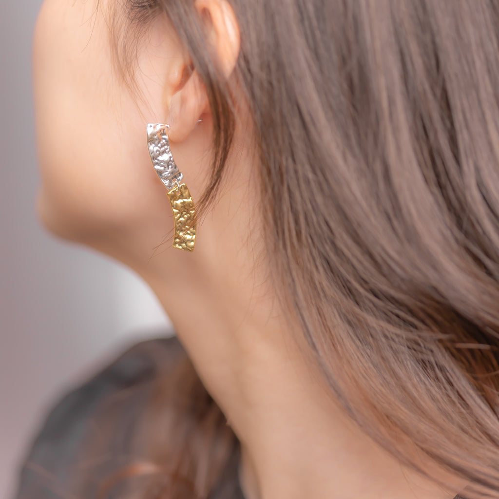 Charmystere Geometric Rectangle Metal Earrings
