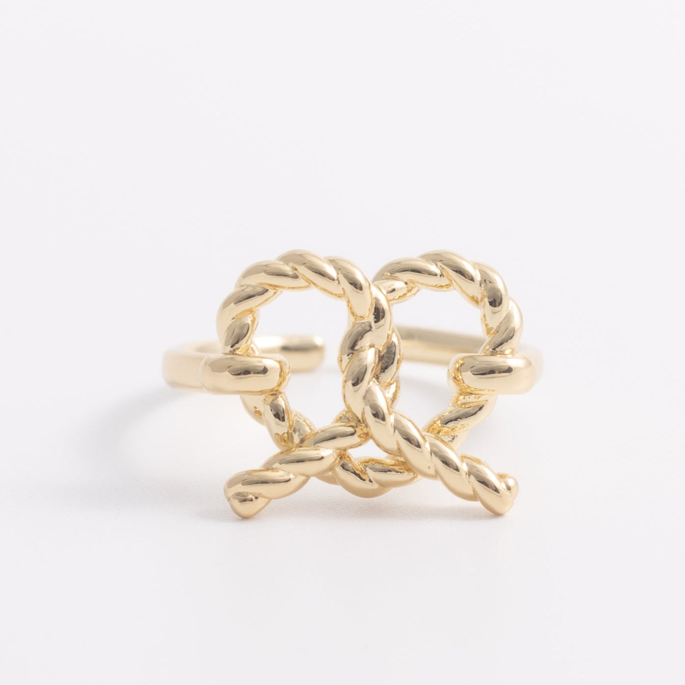 Charmystere Twisted Knot,Gold & Silver Knot Adjustable Open Ring