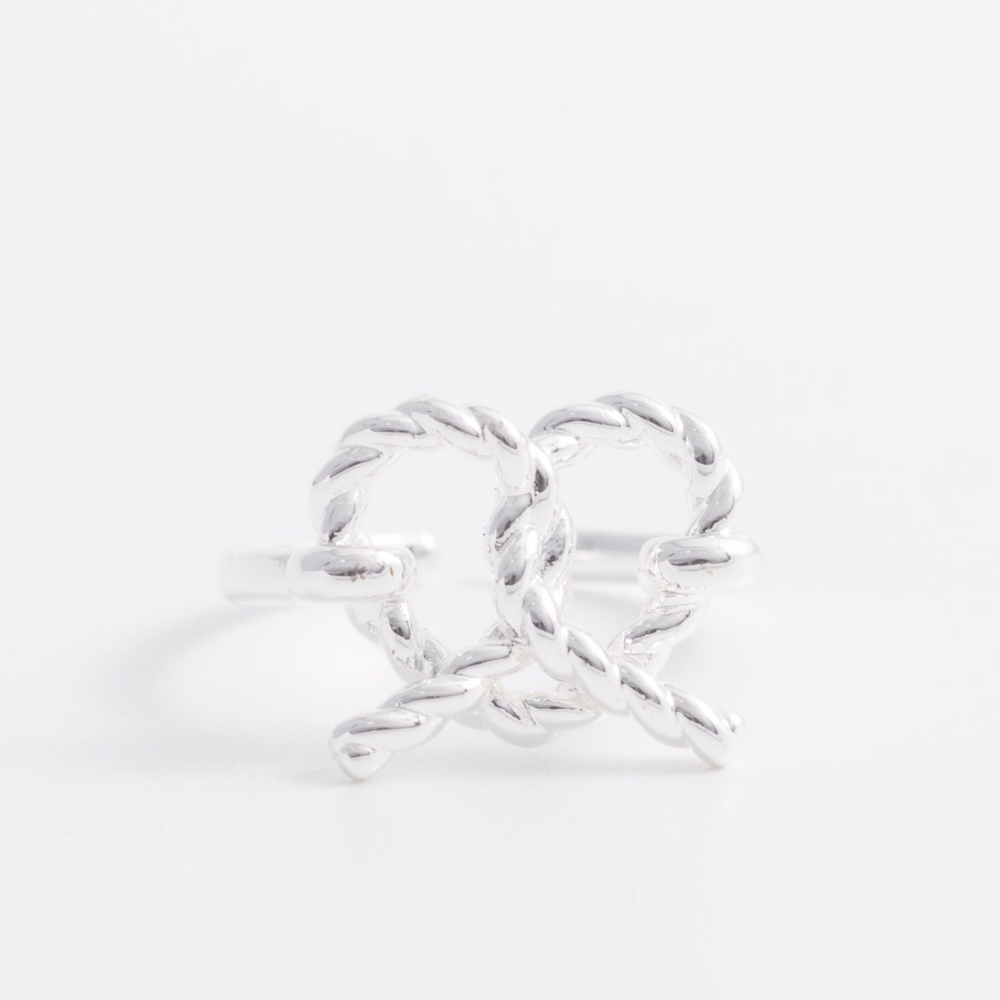Charmystere Twisted Knot,Gold & Silver Knot Adjustable Open Ring