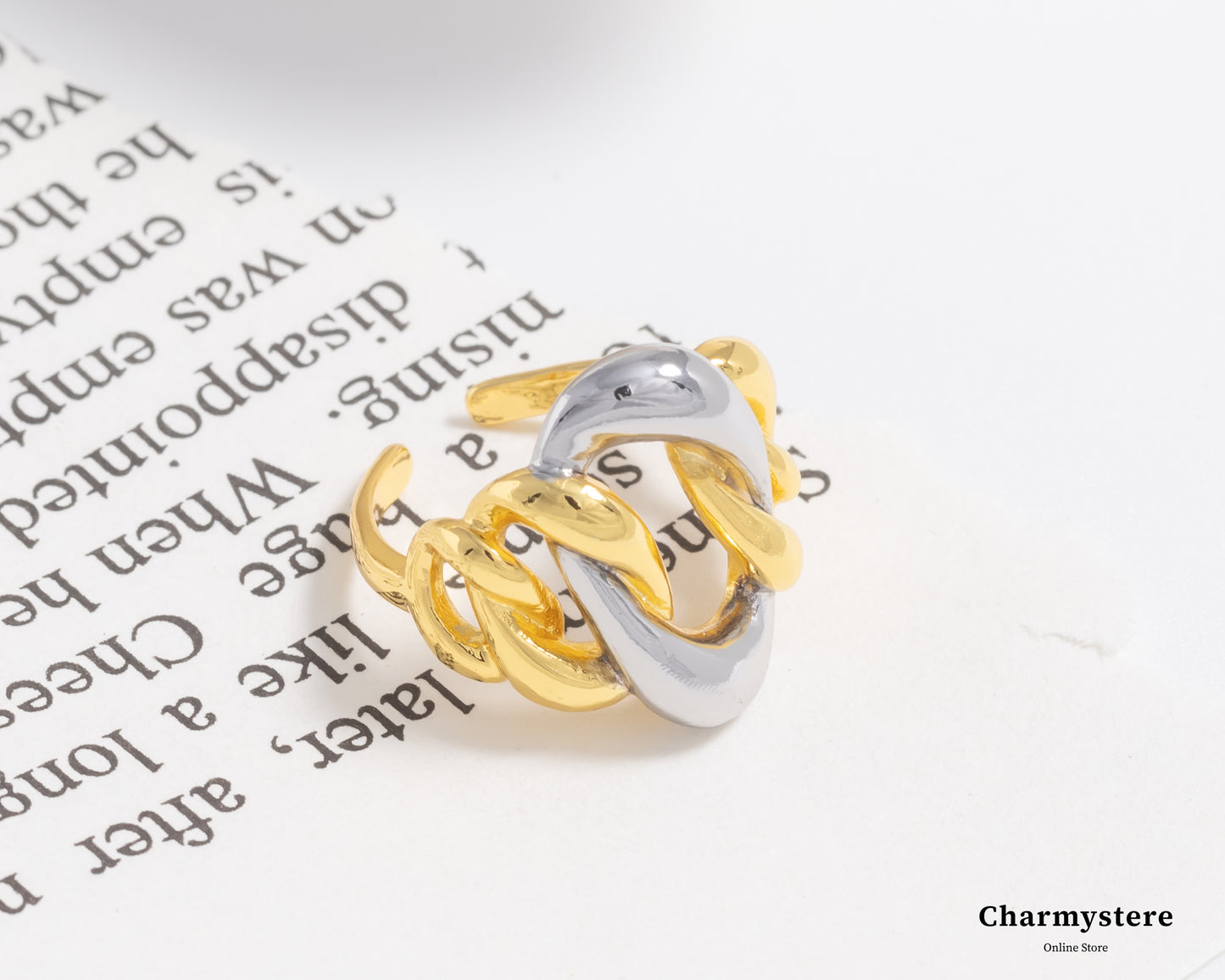 Charmystere Metal Chain Link Ring