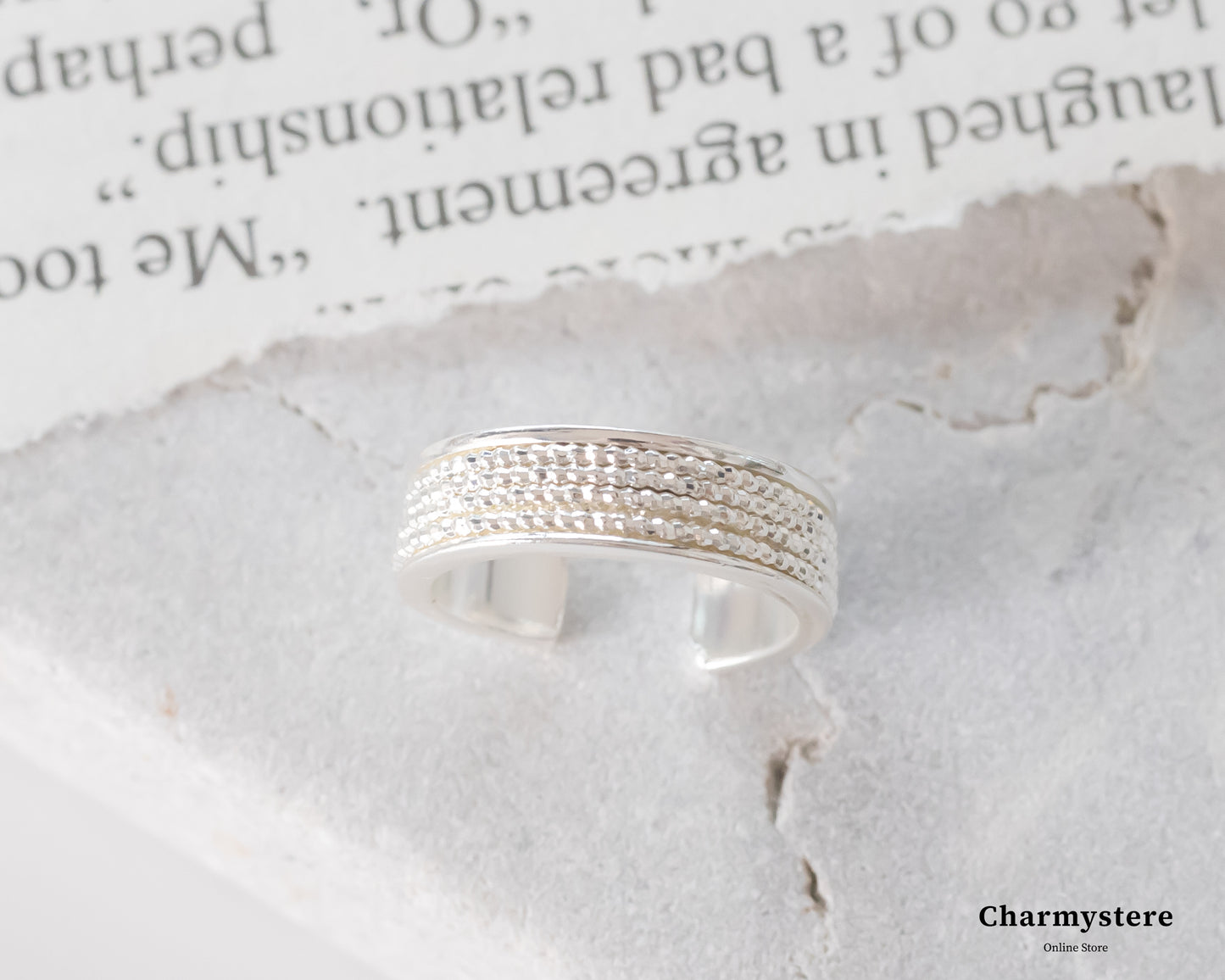 Charmystere Silver Full Zircon Open Ring