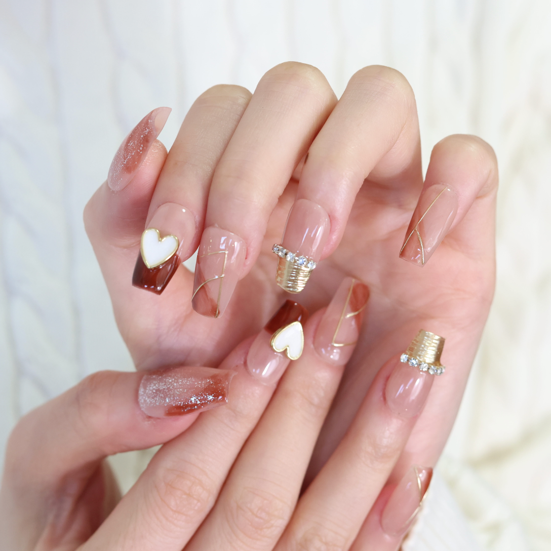 Charmystere Official Golden Brown – Elegant Press-On Nails