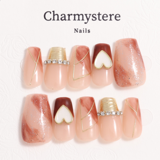 Charmystere Official Golden Brown – Elegant Press-On Nails