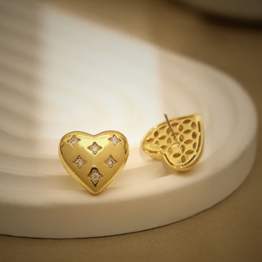 Zircon Heart Earrings