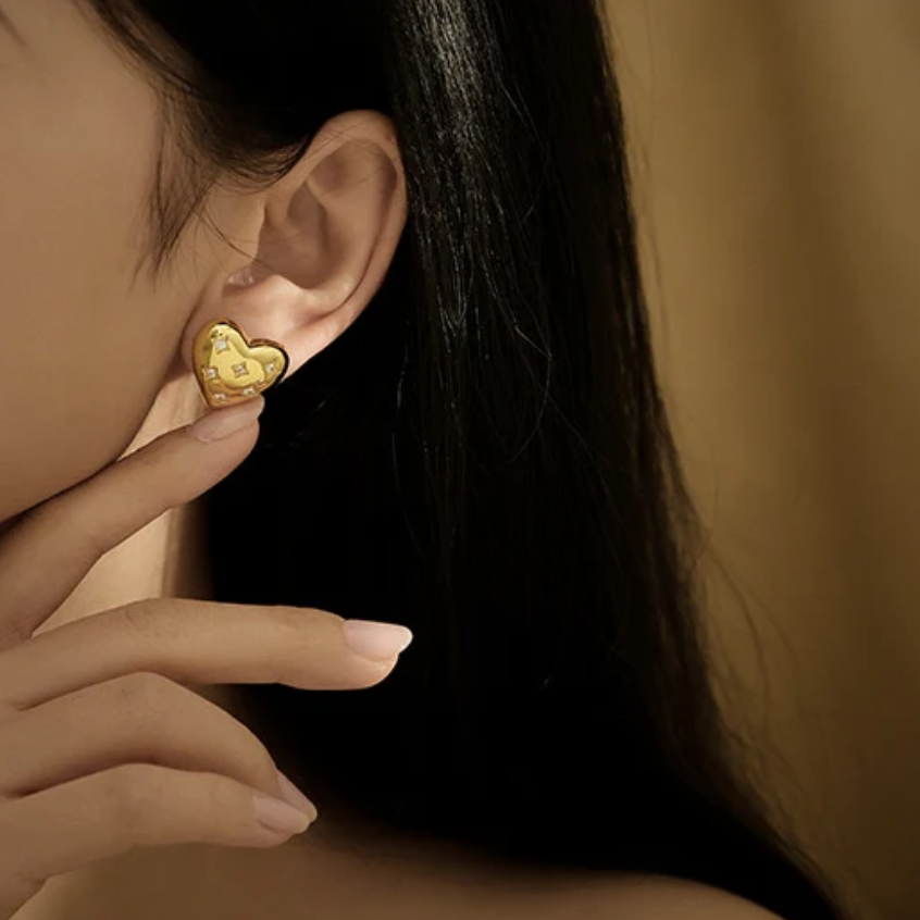 Zircon Heart Earrings