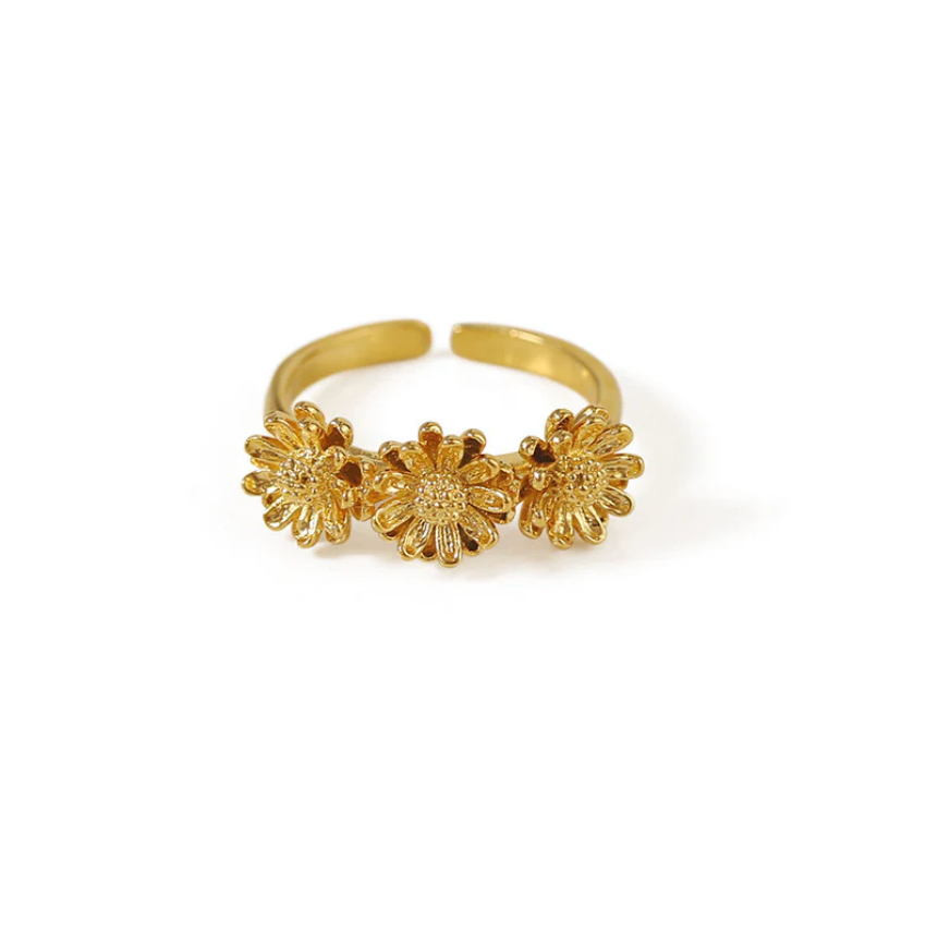 Daisy Flower Crown Open Ring