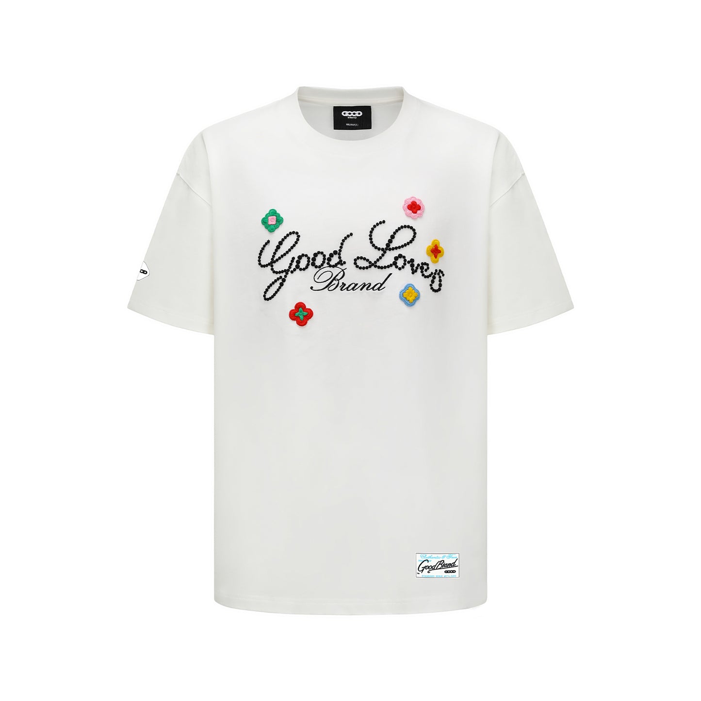 GOODBRAND 25SS "GOOD LOVES" 3D Embroidered Slogan Tee