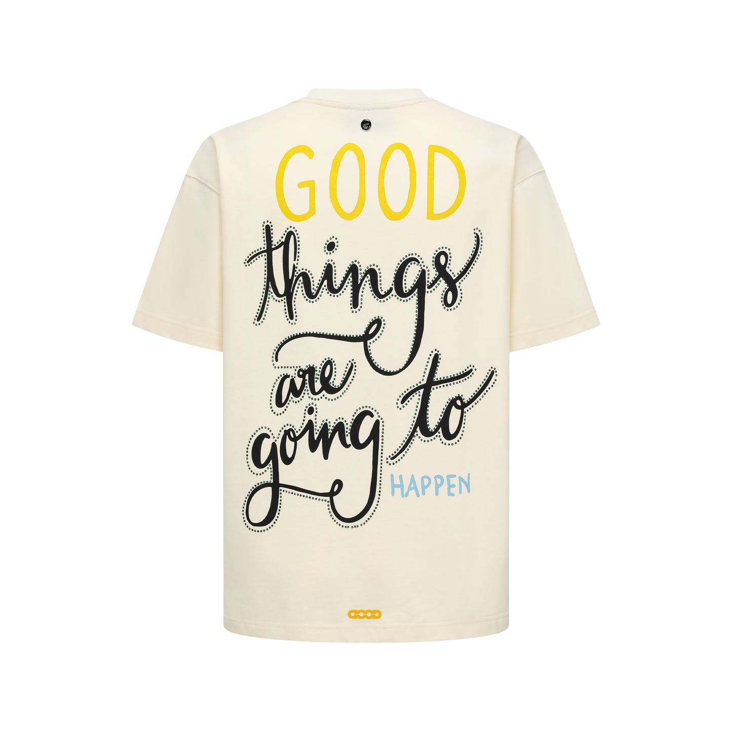 GOODBRAND 25SS Coconut Tree Rhinestone Script Slogan Tee
