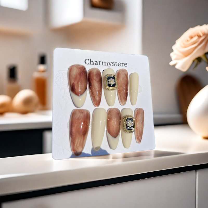 Charmystere Elegant chic luxury handmade press-on nails 10pcs
