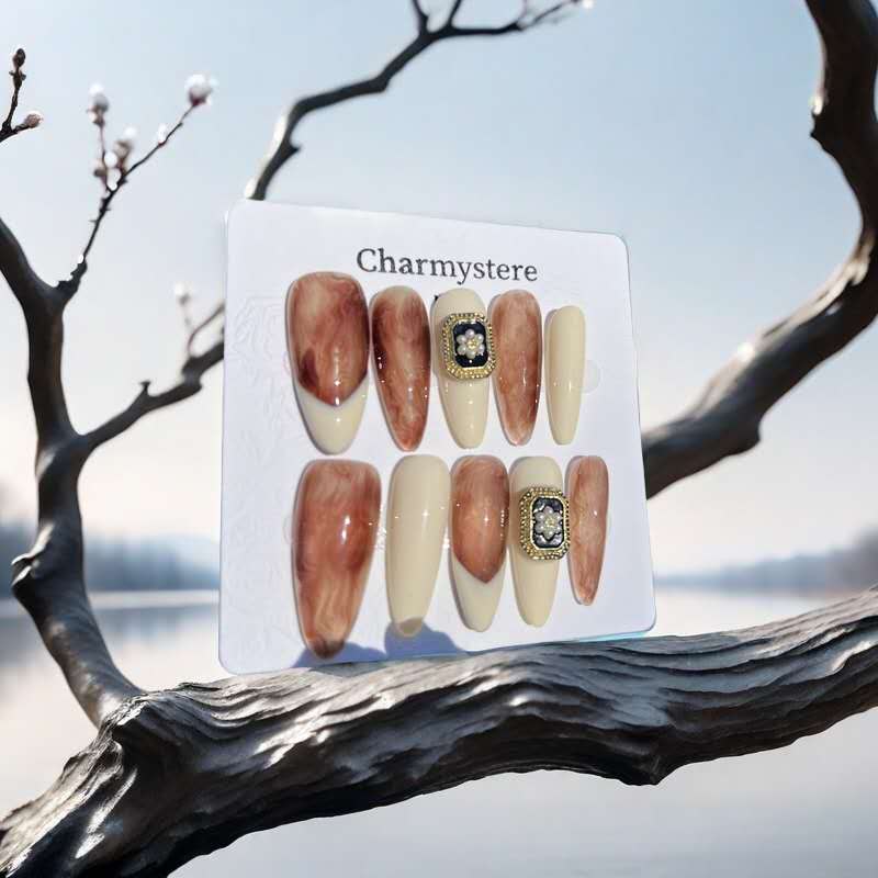 Charmystere Elegant chic luxury handmade press-on nails 10pcs