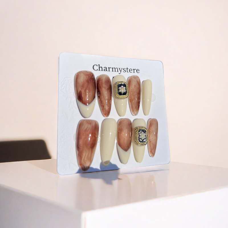 Charmystere Elegant chic luxury handmade press-on nails 10pcs