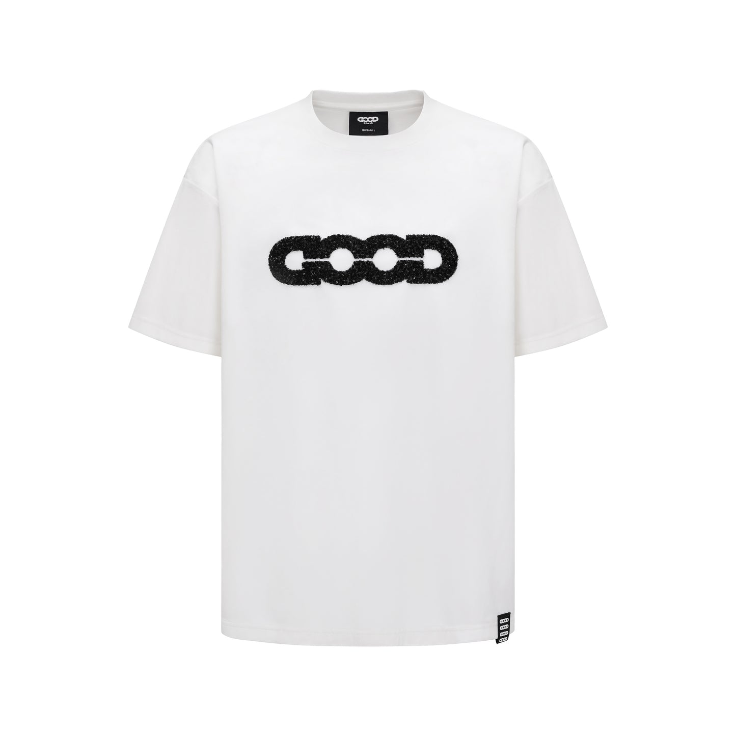 GOODBRAND 25SS Velvet Tee with Sequin "GOOD" Logo Embroidery