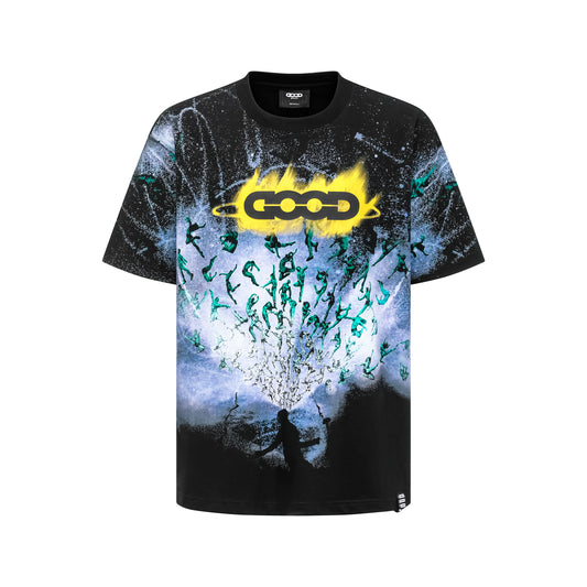 GOODBRAND 25SS Starry Burst All-Over Logo T-Shirt