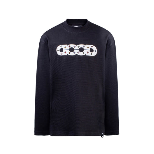 GOODBRAND | Crystal Checkered Jacquard Long-Sleeve Tee