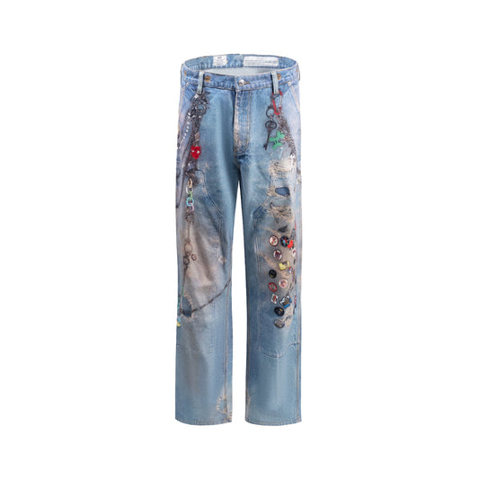 GOODBRAND | Wave Talker Badge Print Denim Jeans