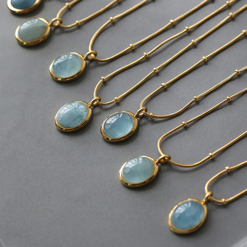 SOCALI-Aquamarine Birthstone Pendant Necklace