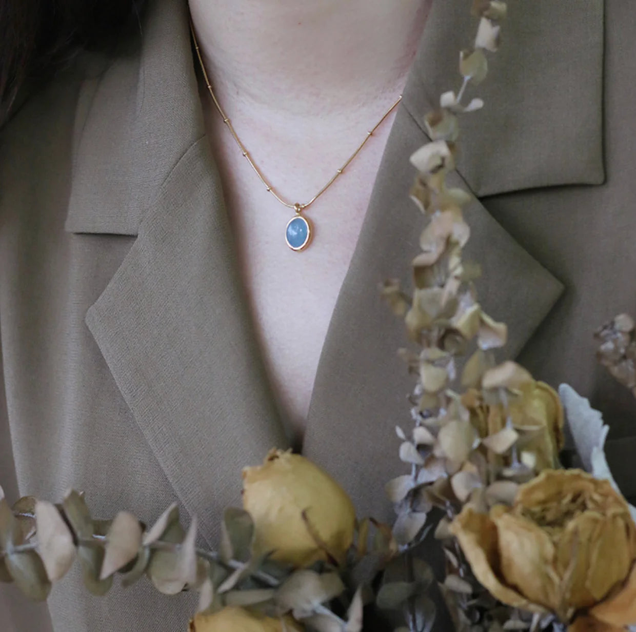 SOCALI-Aquamarine Birthstone Pendant Necklace