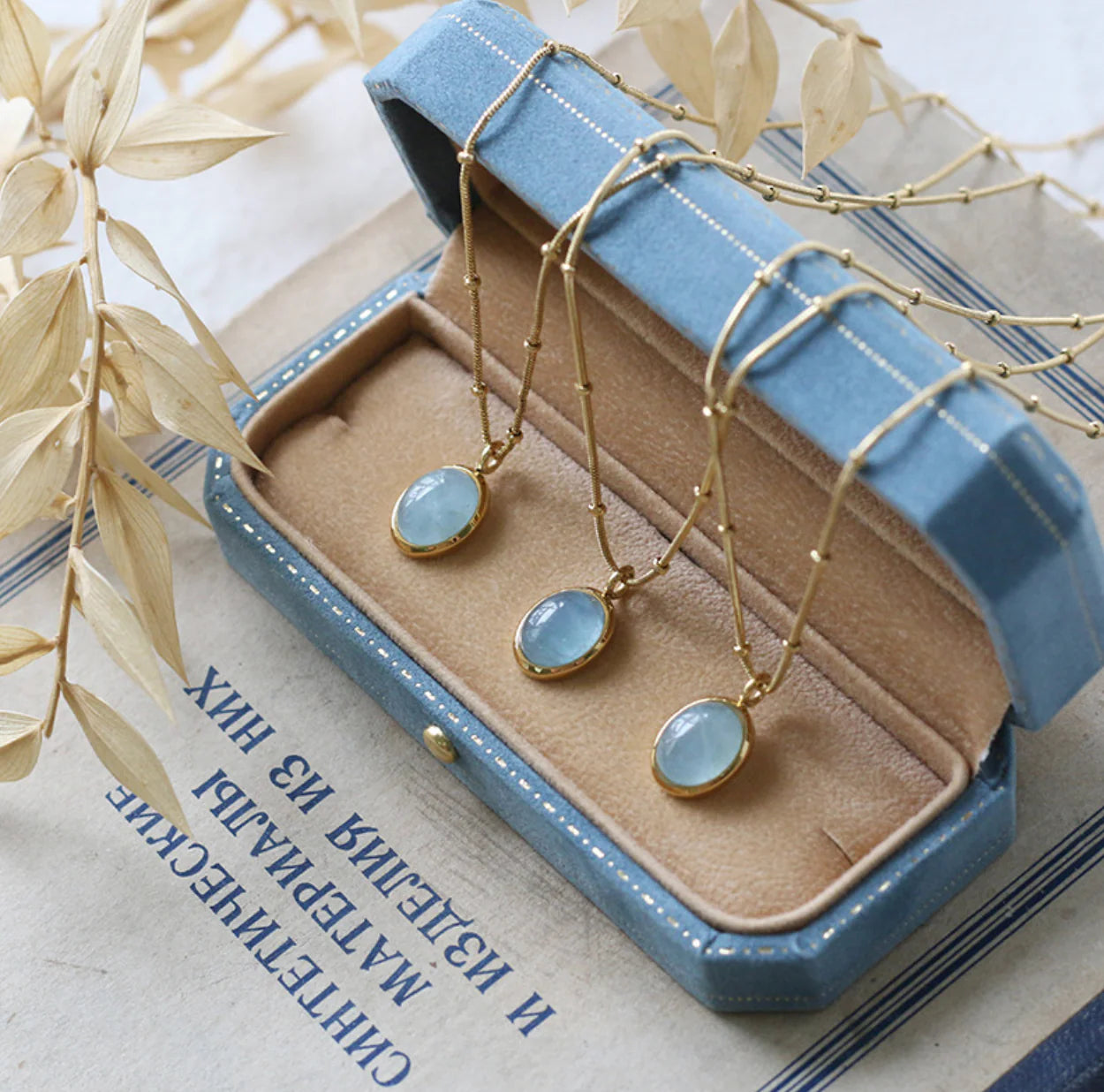 SOCALI-Aquamarine Birthstone Pendant Necklace