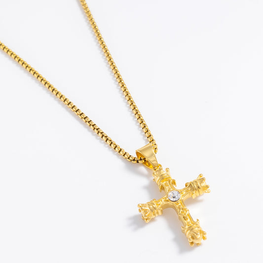 Charmystere Gold Cross Pendant Necklace