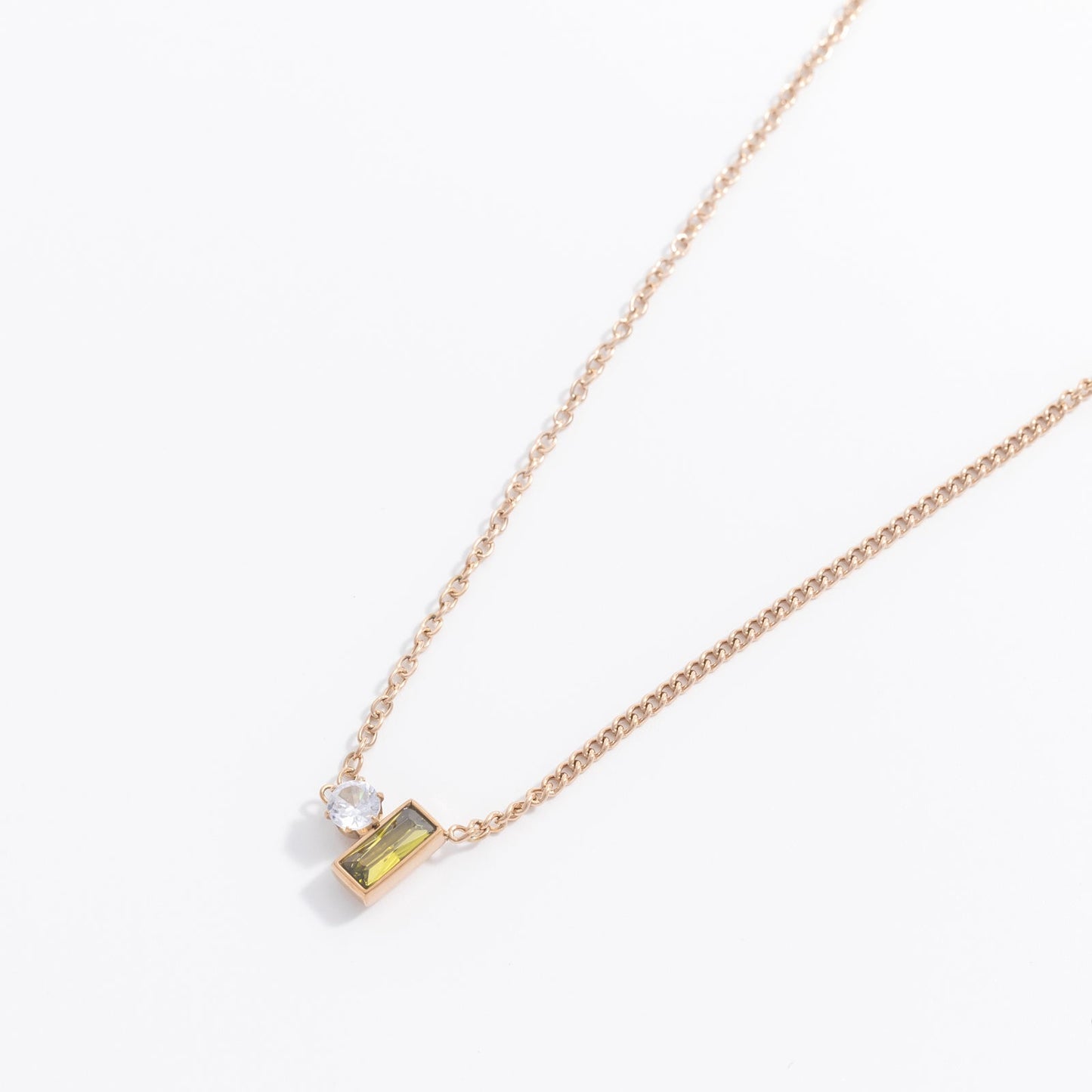 Charmystere Square Zirconia Pendant Necklace – Gold, Silver & Rose Gold