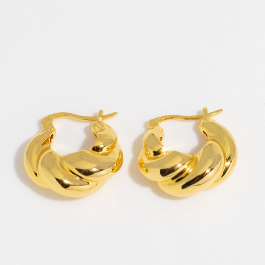 Charmystere Twist Gold Hoop Earrings