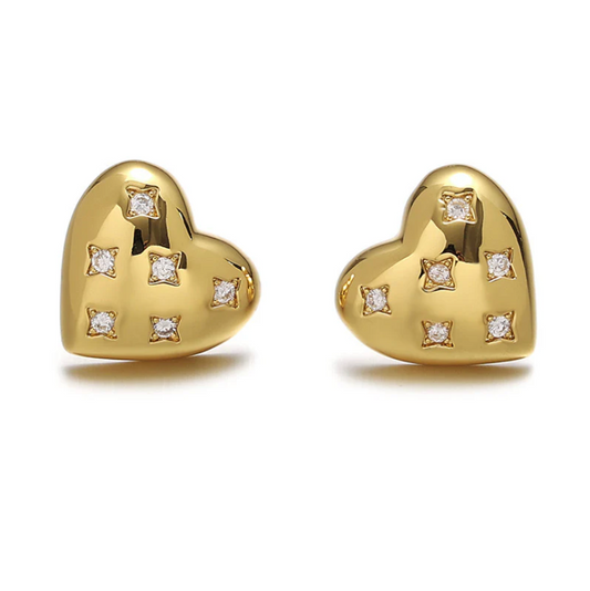 Zircon Heart Earrings