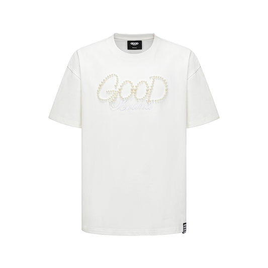 GOODBRAND 25SS Solid Color Tee with Pearl “GOOD” Logo