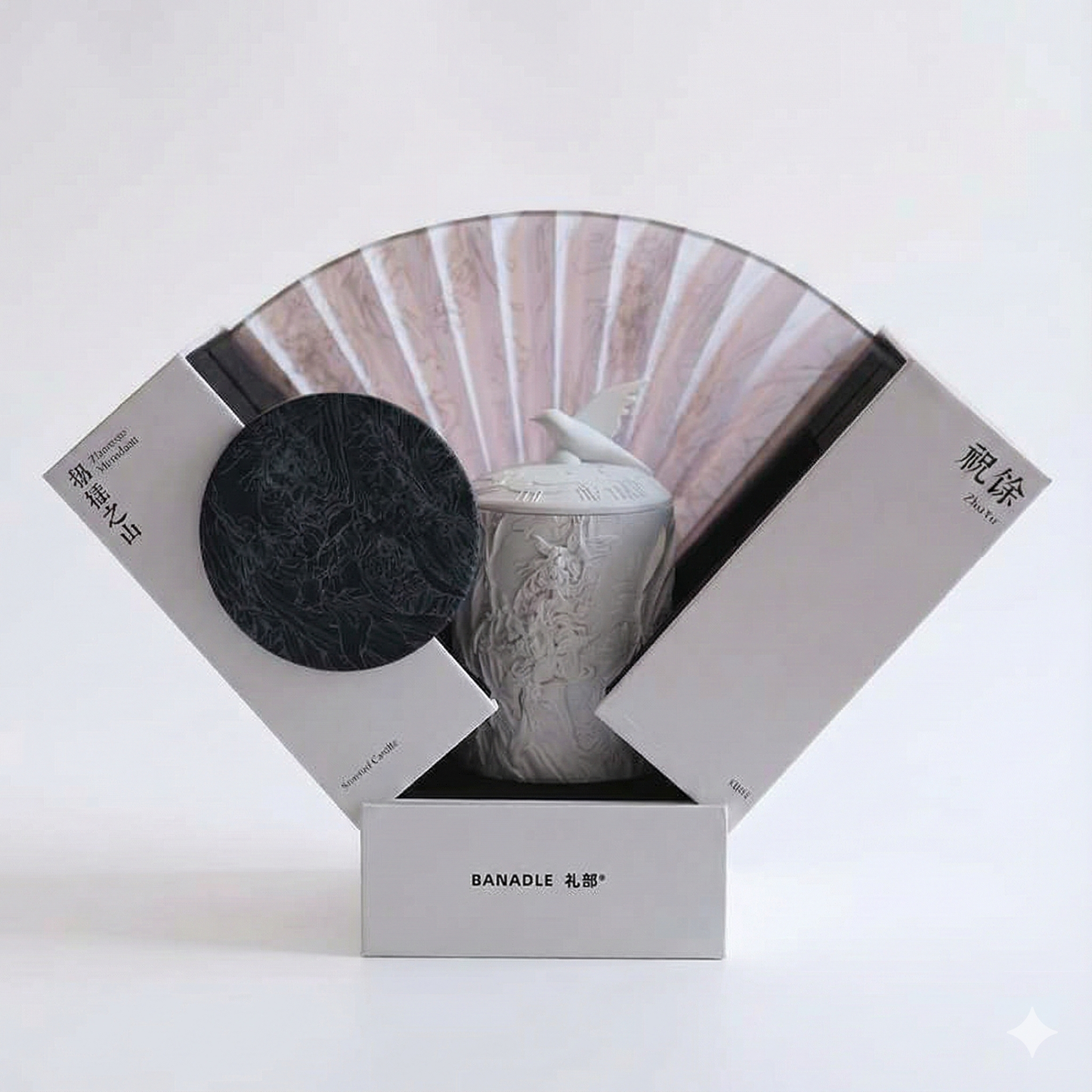 Hand-Carved Porcelain Style Scented Candle - 150g Natural Soy & Beeswax Blend