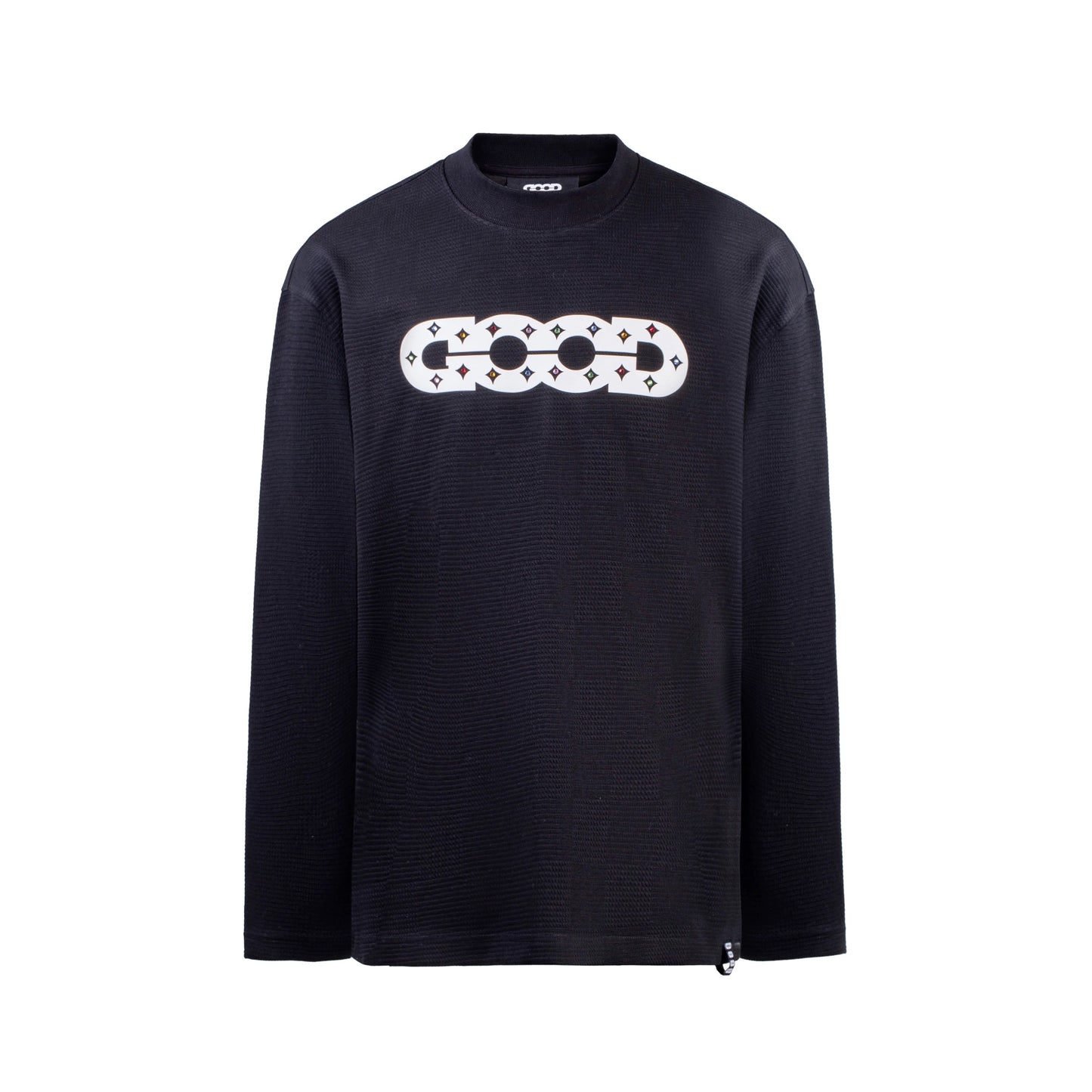 GOODBRAND | Crystal Checkered Jacquard Long-Sleeve Tee