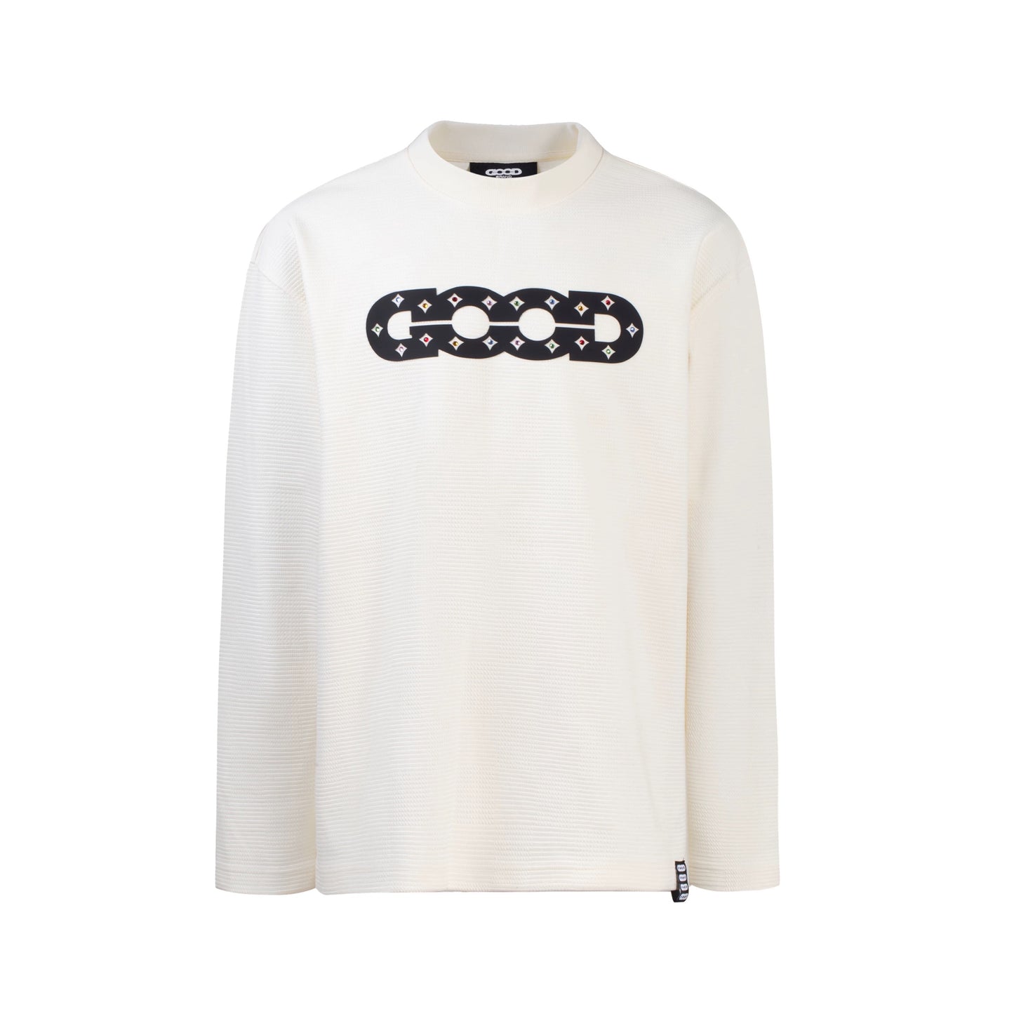 GOODBRAND | Crystal Checkered Jacquard Long-Sleeve Tee