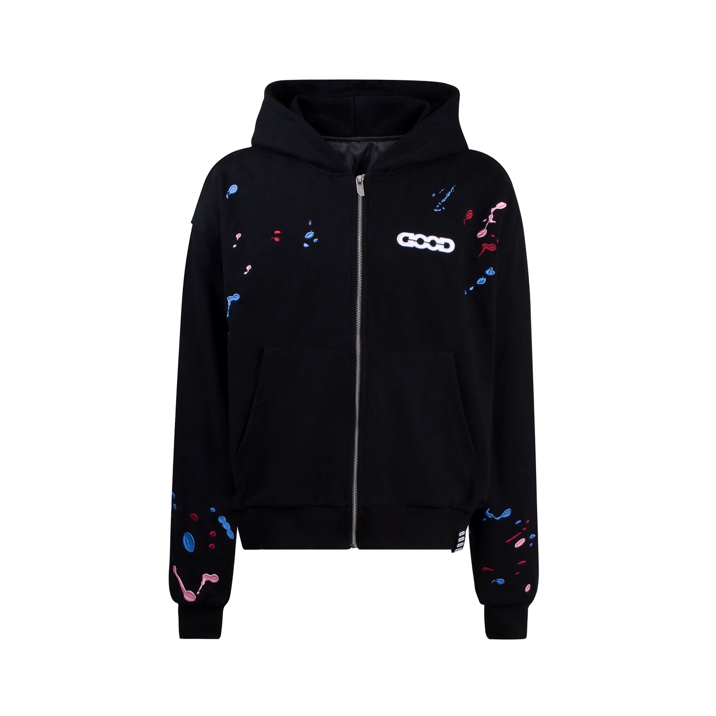 GOODBRAND | Candy Embroidered Splatter Zip-up Hoodie