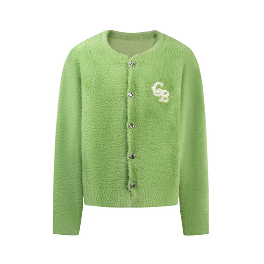 GOODBRAND | GB Pearl & Silver Buckle Feather Yarn Sweater