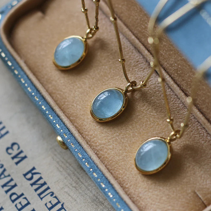 SOCALI-Aquamarine Birthstone Pendant Necklace