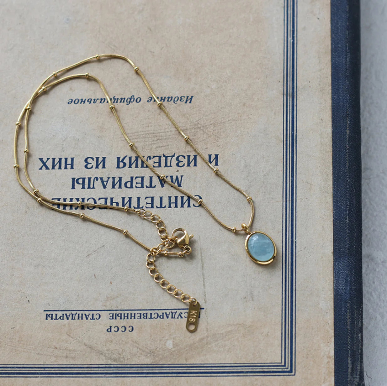 SOCALI-Aquamarine Birthstone Pendant Necklace