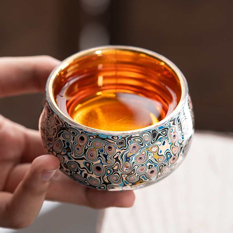 Imperial Thousand Layer Lacquer Cup | 24K Gold-Lined Artisan Tea Bowl