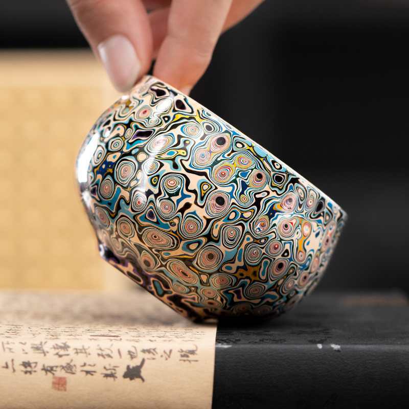 Imperial Thousand Layer Lacquer Cup | 24K Gold-Lined Artisan Tea Bowl